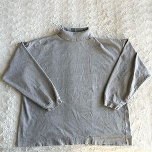 Vintage Gap Turtleneck Shirt Tee Mens Large Gray Cotton Distressed Vtg 90s READ